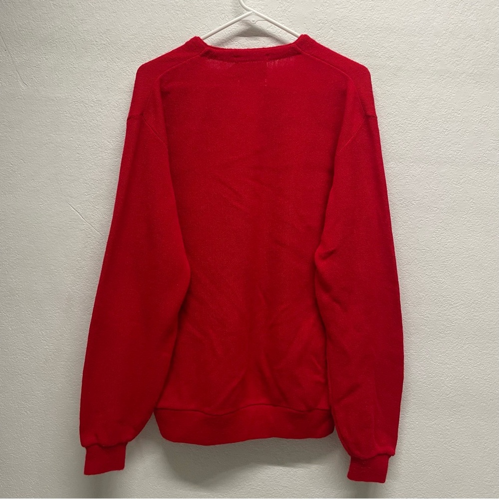 Vintage 1980s Arnie Red Cardigan Sweater // XL - Picture 5 of 5